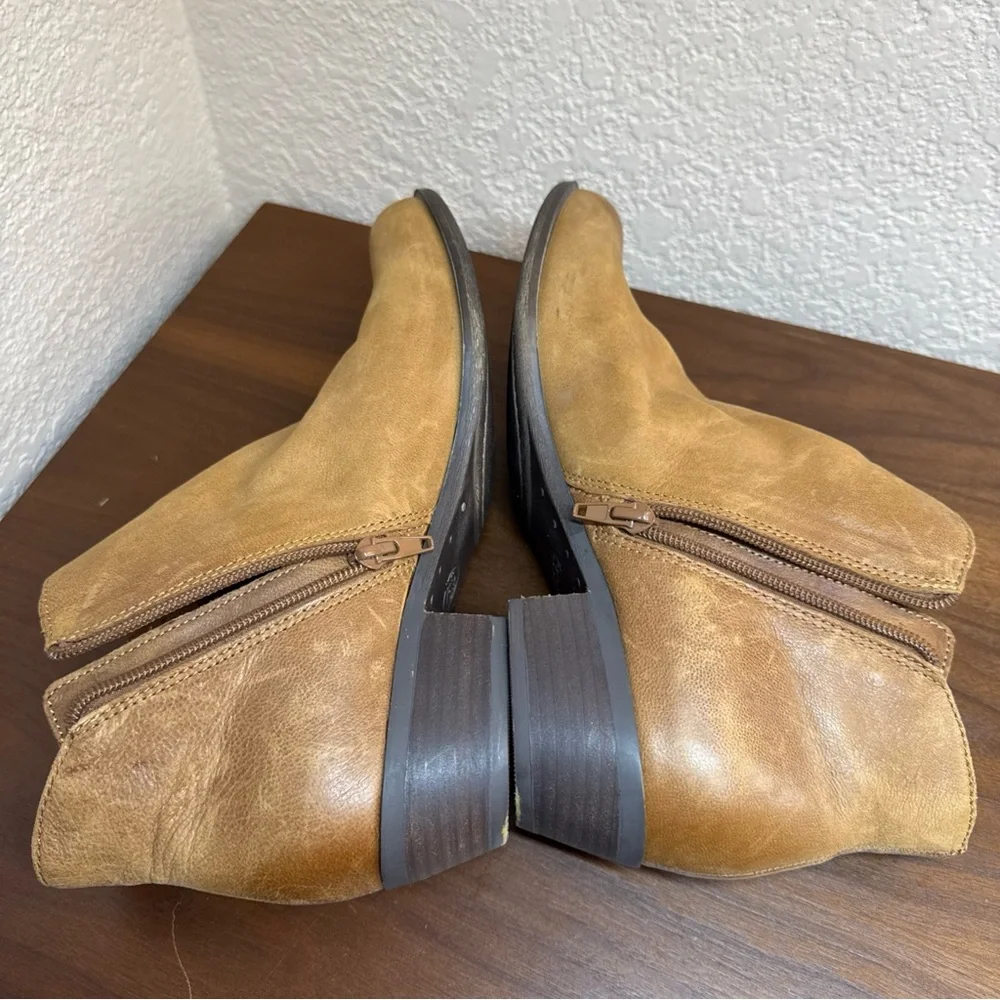 Lucky‎ Brand Banterr Ankle Booties Brown Soft Leather 1.5